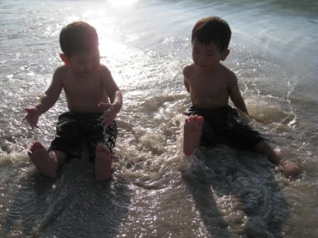 The Boys Enjoying the Sea Water
